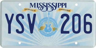 MS license plate YSV206