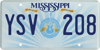 MS license plate YSV208