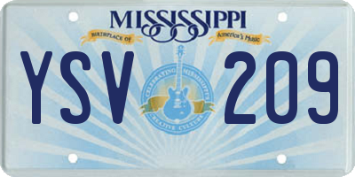 MS license plate YSV209