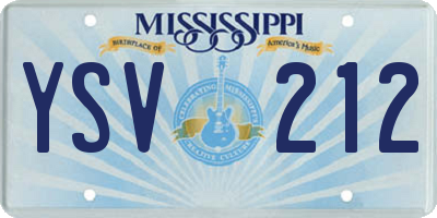 MS license plate YSV212