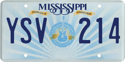 MS license plate YSV214
