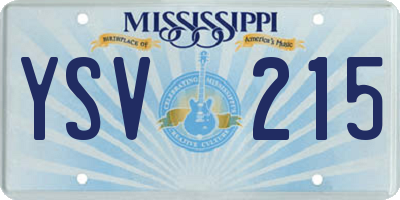 MS license plate YSV215