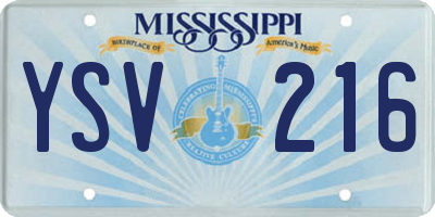 MS license plate YSV216