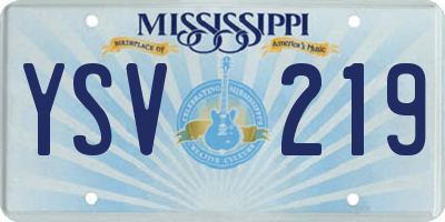 MS license plate YSV219