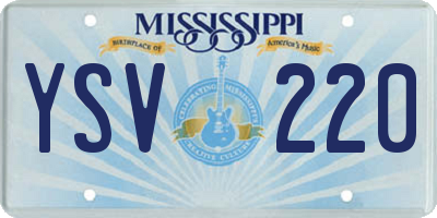 MS license plate YSV220