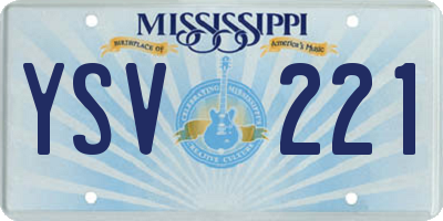 MS license plate YSV221