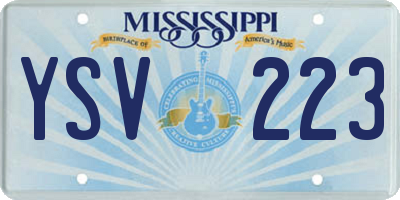 MS license plate YSV223