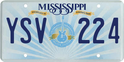MS license plate YSV224