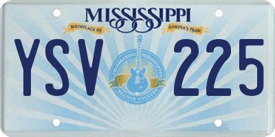 MS license plate YSV225