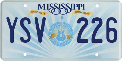 MS license plate YSV226