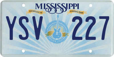 MS license plate YSV227