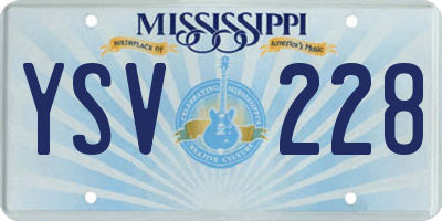 MS license plate YSV228