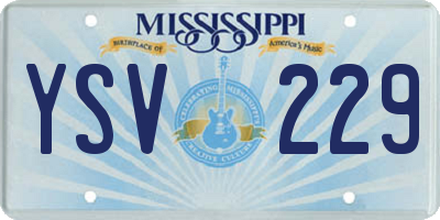 MS license plate YSV229