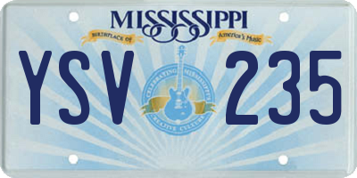 MS license plate YSV235