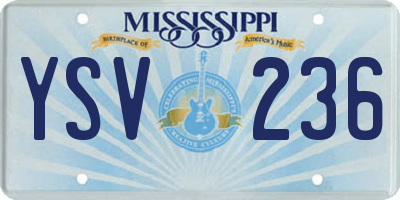 MS license plate YSV236