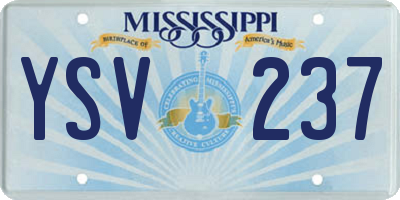 MS license plate YSV237