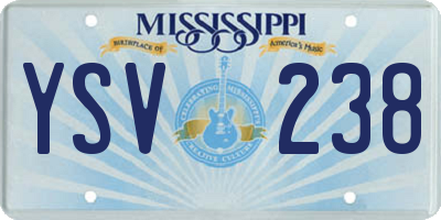 MS license plate YSV238