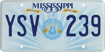 MS license plate YSV239