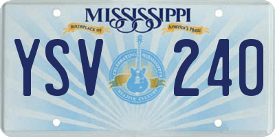 MS license plate YSV240
