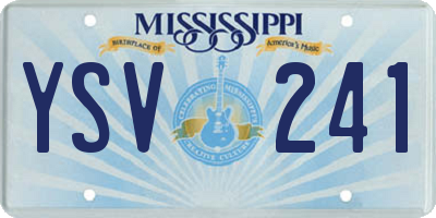 MS license plate YSV241