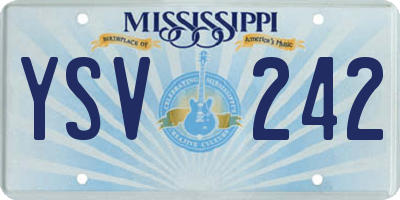 MS license plate YSV242