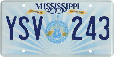 MS license plate YSV243