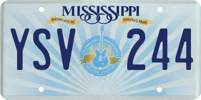 MS license plate YSV244