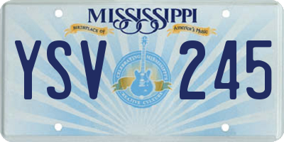 MS license plate YSV245