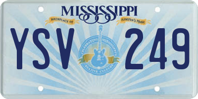 MS license plate YSV249