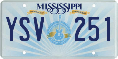 MS license plate YSV251