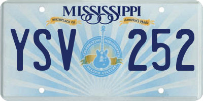 MS license plate YSV252