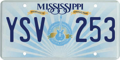 MS license plate YSV253