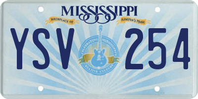 MS license plate YSV254