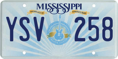 MS license plate YSV258