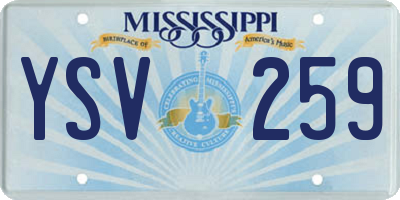 MS license plate YSV259