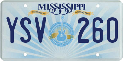 MS license plate YSV260