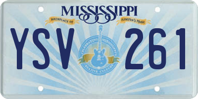 MS license plate YSV261