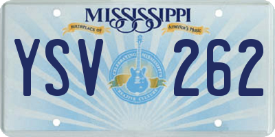 MS license plate YSV262