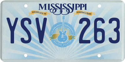 MS license plate YSV263
