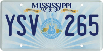 MS license plate YSV265