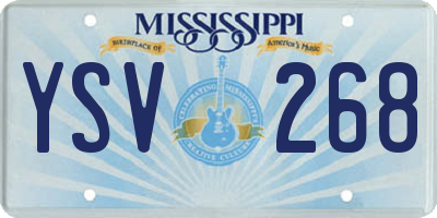 MS license plate YSV268