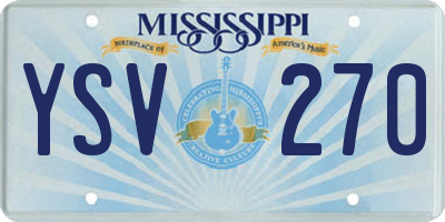 MS license plate YSV270