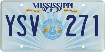 MS license plate YSV271
