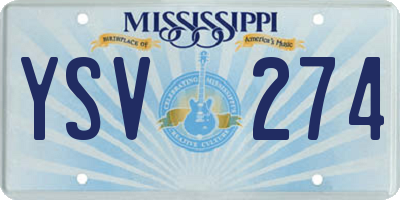 MS license plate YSV274