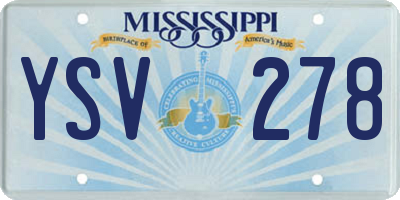 MS license plate YSV278