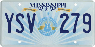 MS license plate YSV279