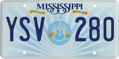MS license plate YSV280