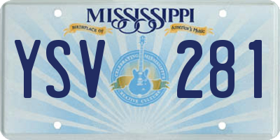 MS license plate YSV281