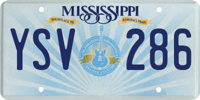MS license plate YSV286
