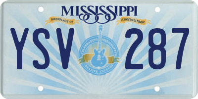 MS license plate YSV287